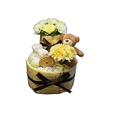 【出産祝い】くまさんバナナクッキー2段おむつケーキ