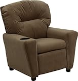 Offex OF-BT-7950-KID-MIC-BRWN-GG Contemporary Microfiber Kids Recliner with Cup Holder, Brown [並行輸入品