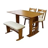 マスカット ダイニング4点セット 伸長式テーブル ナチュラル