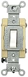 Leviton 1224-SW 20 Amp, 120/277 Volt, Toggle 4-Way AC Quiet Switch, Heavy Duty Grade, Grounding, Whi