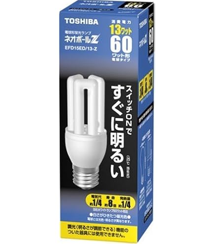 Amazon | 東芝 ネオボールZ 電球形蛍光ランプ ボール電球60ワット