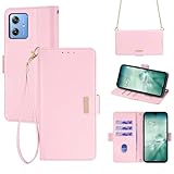 Moto g64 5g ケース モトローラ モト G64 ケース moto G54 Power 5G ケース スタンド機能 カード収納 耐衝撃 リストストラップ付き Moto g64y 5G スマホケース おしゃれ 女性 のあるメタルバックル ONETHEFUL Motorola moto g64 / g64y / g54 / moto G54 Power 5G ケース 斜め掛け 黒