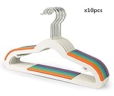 (HLC) HLC プラスチック製衣類ハンガー ノンスリップ 10個パック Style C