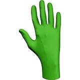 Showa Best 6105PFL GreeN-DEX Biodegradable Industrial Grade Nitrile Glove, Disposable, Powder Free, 4 mil Thickness, 9-1/2" Length, Large, Green (Pack of 100)