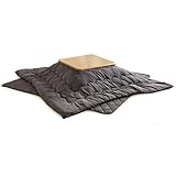 タンスのゲン 【速暖2秒！600Wハロゲンヒーター】 手元コントローラー こたつ 3点セット【こたつ本体 + こたつ布団 掛・敷セット】 幅80×80cm 正方形 継ぎ脚 UV塗装 本体ナチュラル 布団ブラウン 68140096 04