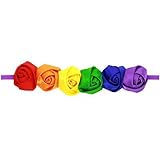 ノーブランド品 　2個　赤ちゃん　虹色　バラ　ヘッドバンド　ヘアバンド　ターバン　ボール　髪飾り　写真　小道具