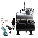 Portable 3.5L Powerful 1/5 HP Airbrush Air Compressor Tank Air Regulator-Filtor Free 6ft Hose by Mas