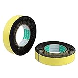 uxcell スポンジテープ 耐衝撃性 ノイズ絶縁 ブラック イエロー 3x 14.5cm 2個入り