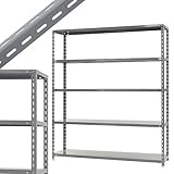 力量-4-21 幅180×奥行45×高さ210cm 5段 グレー 150㎏/段