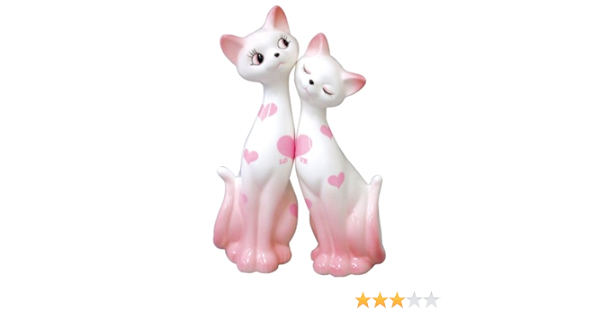 Amazon 愛龍社 ペア猫置物 中 Love Ar 1259 置物 オブジェ オンライン通販