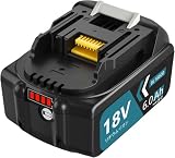 VANKO 互換 マキタ 18v バッテリー BL1860B 6000mAh大容量 1個 マキタ バッテリー 18v BL1860B BL1815N BL1820B BL1830B BL1840 BL1850B BL1860Bなどに互換可能 LED残量表示 大型基板搭載 多数保護 耐久性が高く PSEとCEマーク取得済 2億円の製造物責任保険付