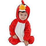 Yuelian(TM) ベビー 赤ちゃん カバーオール 厚手 耳付き フード付き 女の子 男の子 ロンパース 新生児服 子供服 (18ヶ月～23か月, 2 レッド)
