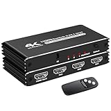 HDMI 切替器 4K@60Hz HDMIセレクター 3入力1出力 スイッチャー HDM I 2.0b 対応 切り替え器 HDCP2.2 HDR10 3D 18Gbps 自動・手動切替可能 リモコン付き-ブラック