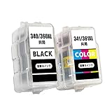BC-340XL BC-341XL 詰め替え インクカートリッジ 2本セット 340XL 顔料ブラック PGBK 341XL 染料カラー インク BC-340 BC-341 大容量 BC-360 BC-361 共通 日本語説明書付き