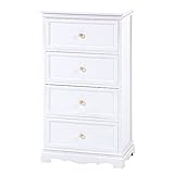 棚 タンス 収納 エレガント な TV台 クリスタル 調の キラキラ 取っ手 も 可愛いさをアピール WOOD PRODUCTS チェスト 幅50 ホワイト