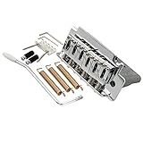 Musiclily 弦ピッチ10.5mm ショートブロック 2点支持タイプ トレモロブリッジユニット スクワイアストラトギター用 、クローム