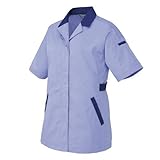 アイトス 半袖スモック(春夏用)  AZ-5328  076 ミストバイオレット×ネイビー   Sサイズ