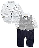 (コ-ランド) Co-land ベビー服 フォーマルスーツ 2点セット ロンパース ジャケット 赤ちゃん カバーオール 新生児 長袖 紳士服 蝶ネクタイ 男の子 出産祝い 写真撮影 95
