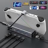 【2024新設計】ROG Ally/Legion Go/Steam Deckドック, 6-IN-1 USB-Cハブ ドッキングステーション 3*USB3.0ポート&1*USB-C 5Gbps HDMI 4K@60Hz RJ45 100WPD充電 ROG Ally/Steam deck/Legion Go/iPadなど用 アルミニウム合金 過電流保護 スチームデック専用ドック