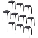 山善(YAMAZEN) スタッキングスツール YZX-01(BK)*10 ブラック お得な10脚セット