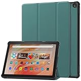 Thursday Fire HD 10 (2023年モデル) 互換品 [10.1インチ] ケース カバー PU レザー 手帳型 スタンド機能 マグネット内蔵 グリーン