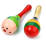 Tinksky 2個入りKids Wooden Maracas Rattleシェーカー音楽教育玩具(ランダムカラーパターン)