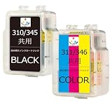 詰め替えインクカートリッジBC-310 BC-345BKブラック+BC-311 BC-346CL/3色カラー兼用大容量 互換プリンターインク対応機種:PIXUS MP493 MP490 MP480 MP280 MP270 MX420 MX350 iP2700 TS3130S TS3130 TS203 TR4530