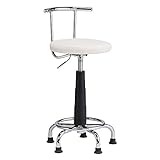 マリン商事 ホワイト 本体:幅42×奥行47×高さ68~85cm、座部:直径35cm、座部高さ47.5~64.5cm