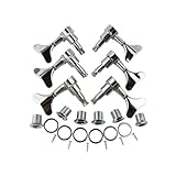 Musiclily Basic L3+R3 ベースペグ 糸巻き 5/6弦エレキベース用、クローム