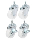 uxcell キャスター シングル 家具チェアトロリーキャスター 車輪 メタル PP 2個入り