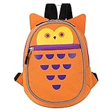 JOKnet キッズリュック 迷子ひも付き ベビーリュック 赤ちゃん ハーネスリュック 子供 リュックサック 迷子防止 動物 フクロウ(オレンジ) F