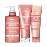 【クンダル】 イランイランの香り | ダメージケア3点セット | シャンプー(500ml) トリートメント(250ml) ノーウォッシュトリートメント(130ml) | ダメージ補修 しっとり 摩擦 広がり 枝毛ケア | 6重ヒアルロン酸 タンパク質配合 ノンパラベン