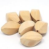 【木の珠】DIY 赤ちゃんのおもちゃ 歯がため ジュエリーアクセサリー 木製 ナツメ型 40x25mm 二十五個セット