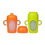 Boon Modster Tall Firm Spout Sippy Cup, 10 Ounce,Green/Orang, 2-Count by Boon [並行輸入品]