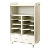 収納ラック キャスター付 木製 リビング収納 引き出し ランドセルラック 本棚 棚 幅60cm ホワイト A