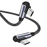 USB Type C ケーブル L字型 60W/3A 急速充電 PD対応 高耐久ナイロン編み パソコン、タブレット、スマートフォン対応 (0.5M)