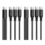 [幕末] 充電ケーブル タイプC 3本 Type C USB Type-C USB-C ナイロン編み ケーブル 3in1 3台 同時 高耐久性 断線防止 1.2m データ伝送 iPhone 16/15/iPad/MacBook Pro、Galaxy S24、iPad、Xperia、Galaxy、Pixelなど 超耐久映像出力不可 (2set:コンセント側:USB-C:ブラック)