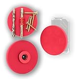 HAMUSUI 強力マグネットパッド ビットホルダー セーフティ金具 ワンタッチ工具ホルダー用 腰袋 工具差し ビット マグネット 耐荷重1.5kg 回転式オス金具設計で 市販のワンタッチ工具ホルダーに任意の角度で取り付け可能 落下防止工具 磁気吸着 貼り付け 収納 整理整頓(ルビーレッド, 66mm-1個入り)