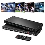 PORTTA HDMI マトリックス 4入力 4出力 4K 60Hz 4イン 4アウト スイッチスプリッター 4x4 ARC付き Toslink 3.5mmオーディオエクストラクター 16種類のEDIDモード 4Kダウンスケール IRリモートサポート HDMI 2.0b HDCP 2.3/2.2/1.4 HDR 18Gbps