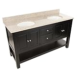 Foremost nacaqu3722d Naples 37 " W x 22 " D Vanity With右Drawers in Warm Cinnamon with Granite Vanity