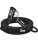 TOMSING USB Type C 延長ケーブル L字 2m 240W/5A PD対応 タイプc 延長コード 20Gbps 高速データタイプCオスからメス変換 スマートフォン/タブレット/ゲーム機/ノートパソコンのタイプｃ機種に対応（ブラック，2m（20Gbps+240W）