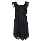 （ワボーズ） Waboats おしゃれ 妊婦 ママ マタニティー フリル ファッション　無地 シフォン　ワンピース フリーサイズ ブラック One Size