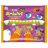 不二家 ハロウィン ホームパイ バター＆紫いも 32枚入り go-enオリジナルミニ菓子付き お菓子 駄菓子 シェアパック 個包装 パーティ (2袋)