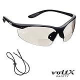 voltX[コンストラクター] 遠近両用（二重焦点）保護めがね 欧州規格CE EN166F適合／サイクリング用スポーツめがね（屋内／屋外用 ミラーレンズ +2.5D） 安全ストラップ付き