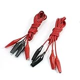 2 組パックのデジタルマルチメータ電源の供給線、二重の鰐のクリップリードを探すケーブルの赤黒の1メートル