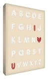 Feel Good Art Thick Nursery Canvas Gift ABC, I Love You (A3, Beige) by Feel Good Art
