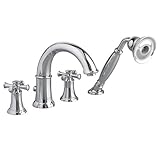 American Standard 7420.921.002 Portsmouth Deck-Mount Tub Filler with Personal Shower with Cross Hand