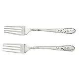 Mud Pie 4635001 Mr. and Mrs. Wedding Forks (Set of 2), Silver