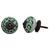 IndianShelf 2 Pieceハンドメイドセラミックハンドル引き出しドレッサー引き出しキャビネットドアオンライン 20 Knobs of 1.5" CK-891-3-20