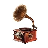 HOFEINZ 蓄音機 、天然木材 レトロレコードプレーヤー、 スピーカー内蔵、Bluetooth/USB/FM ラジオ (vs-1723)